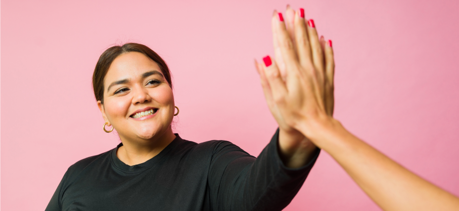 Banner High five woman